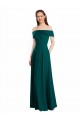 Soft Chiffon Off the Shoulder A-Line Hunter Bridesmaid Dress Manchester