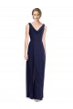 Soft Chiffon Cowl Neck V-Back A-Line Dark Navy Bridesmaid Dress Manchester