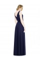 Soft Chiffon Cowl Neck V-Back A-Line Dark Navy Bridesmaid Dress Manchester