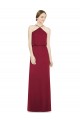 Soft Chiffon Halter Neck Open Back A-Line Burgundy Bridesmaid Dress Manchester