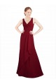 Chiffon V-Neck A-Line Burgundy Bridesmaid Dress / Evening Dress Manchester