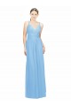 Chiffon V-Neck Keyhole Back A-Line Periwinkle Bridesmaid Dress / Evening Dress Manchester