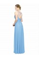 Chiffon V-Neck Keyhole Back A-Line Periwinkle Bridesmaid Dress / Evening Dress Manchester
