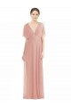 Soft Chiffon V-Neck V-Back A-Line Bliss Pink Bridesmaid Dress / Formal Dress Manchester