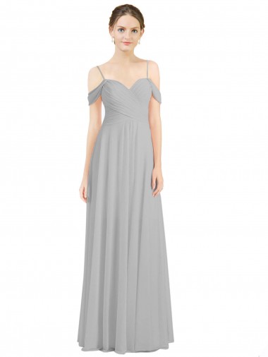 Lxue Chiffon Sweetheart Low Back A-Line Silver Bridesmaid Dress Manchester
