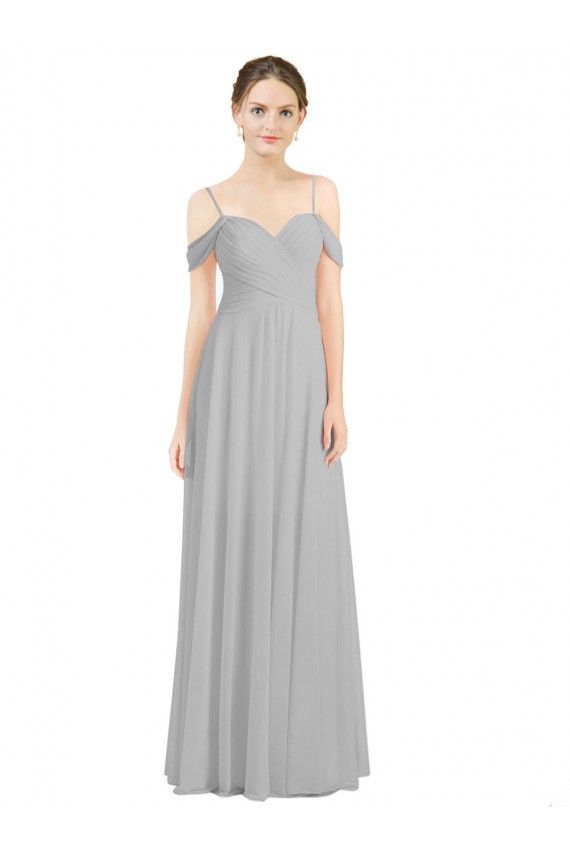 Lxue Chiffon Sweetheart Low Back A-Line Silver Bridesmaid Dress Manchester