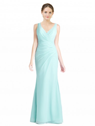 Soft Chiffon & Lace V-Neck Mermaid Waterfall Bridesmaid Dress Manchester
