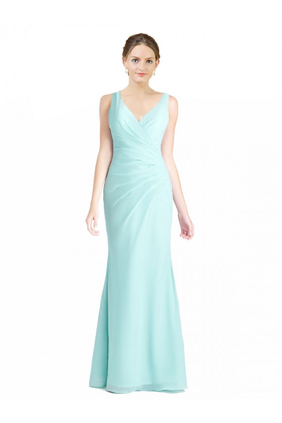 Soft Chiffon & Lace V-Neck Mermaid Waterfall Bridesmaid Dress Manchester