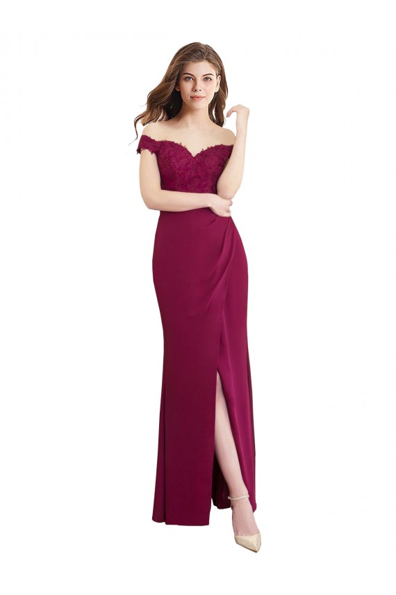 Soft Chiffon & Lace High Neck Mermaid Bridesmaid Dress / Formal Dress Manchester