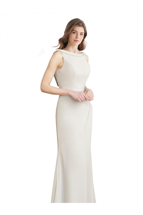 Soft Chiffon & Satin High Neck V-Back Mermaid Bridesmaid Dress Manchester