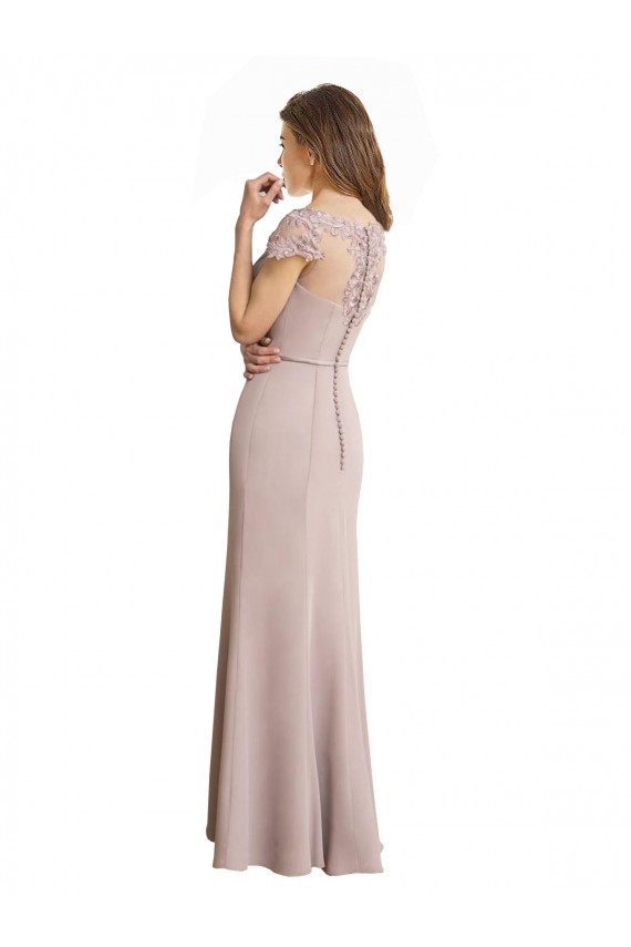 Soft Chiffon & Lace High Neck Mermaid Formal Dress / Bridesmaid Dress Manchester