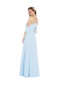 Soft Chiffon Halter Neck A-Line Light Sky Blue Formal Dress / Bridesmaid Dress Manchester