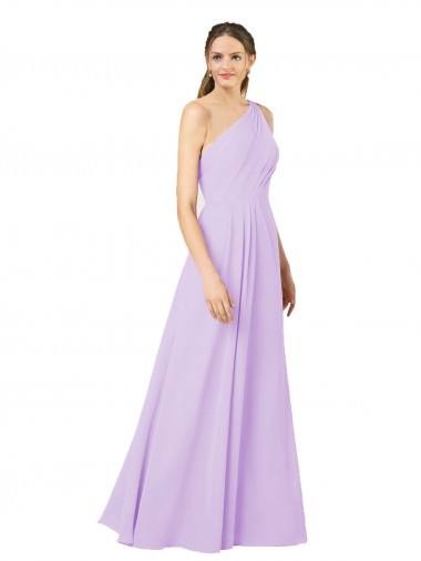 Soft Chiffon One Shoulder Sheath Lilac Formal Evening Gown / Bridesmaid Dress Manchester