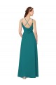 Soft Chiffon High Neck Open Back Sheath Hunter Bridesmaid Dress Manchester