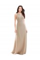 Soft Chiffon High Neck A-Line Champagne Bridesmaid Dress Manchester