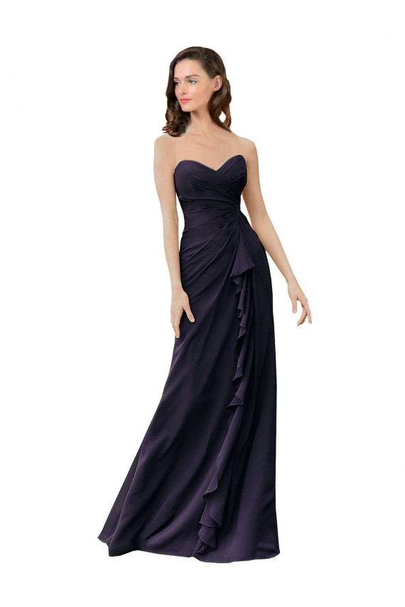 Soft Chiffon Sweetheart Sheath Dark Navy Bridesmaid Dress Manchester