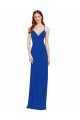 Soft Chiffon V-Neck Keyhole Back A-Line Royal Blue Bridesmaid Dress / Formal Dress Manchester