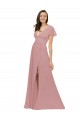 Chiffon V-Neck V-Back A-Line Dusty Pink Bridesmaid Dress / Evening Dress Manchester