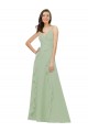 Soft Chiffon V-Neck A-Line Smoke Green Bridesmaid Dress Manchester