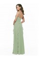 Soft Chiffon V-Neck A-Line Smoke Green Bridesmaid Dress Manchester