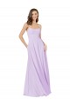 Soft Chiffon Square Neck A-Line Lilac Bridesmaid Gown Manchester