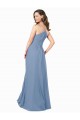 Chiffon V-Neck Open Back A-Line Dusty Blue Bridesmaid Dress / Evening Dress Manchester