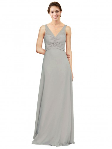 Soft Chiffon Sweetheart A-Line Silver Bridesmaid Dress Manchester