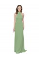 Soft Chiffon High Neck A-Line Seagrass Formal Dress / Bridesmaid Dress Manchester