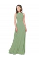 Soft Chiffon High Neck A-Line Seagrass Bridesmaid Dress Manchester