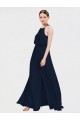 Chiffon Halter Neck A-Line Dark Navy Formal Dress / Bridesmaid Dress Manchester
