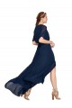 Soft Chiffon V-Neck A-Line Dark Navy Bridesmaid Dress / Formal Dress Manchester