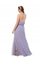 Chiffon Halter Neck Open Back A-Line Dark Navy Bridesmaid Dress / Evening Dress Manchester