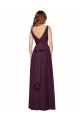 Chiffon V-Neck A-Line Grape Evening Gowns / Bridesmaid Dresses Manchester