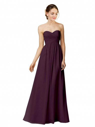 Chiffon Strapless A-Line Grape Bridesmaid Dress / Evening Dress Manchester
