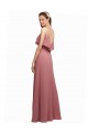 Chiffon Scoop Neck V-Back A-Line Dark Navy Bridesmaid Dress Manchester