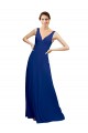 Chiffon V-Neck Low Back A-Line Royal Blue Bridesmaid Dress Manchester