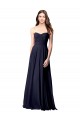 Soft Chiffon Strapless Open Back A-Line Dark Navy Evening Dress / Bridesmaid Dress Manchester