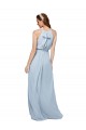Soft Chiffon High Neck A-Line Royal Blue Bridesmaid Dress Manchester