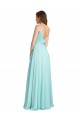 Soft Chiffon & Satin V-Neck V-Back A-Line Waterfall Bridesmaid Dress Manchester