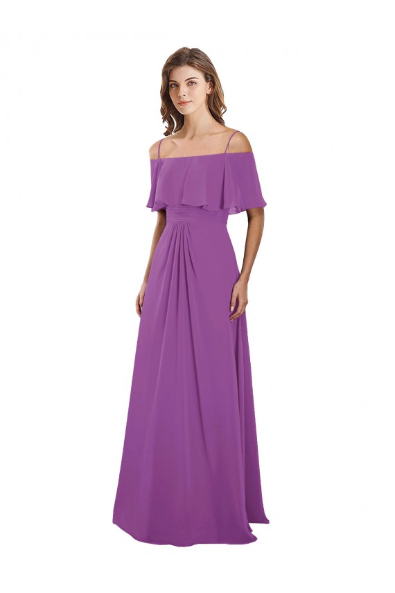 Soft Chiffon Spaghetti Straps A-Line Dahlia Bridesmaid Dress Manchester