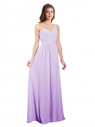 Chiffon One Shoulder A-Line Lilac Bridesmaid Dress / Evening Dress Manchester