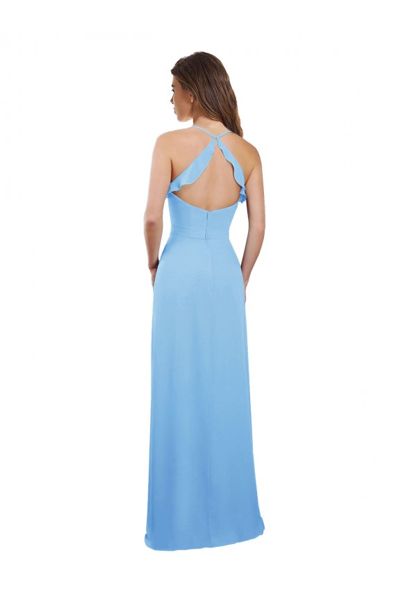 Soft Chiffon Sweetheart Keyhole Back A-Line Periwinkle Bridesmaid Dress Manchester
