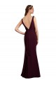 Soft Chiffon V-Neck V-Back Mermaid Burgundy Gold Bridesmaid Dress Manchester