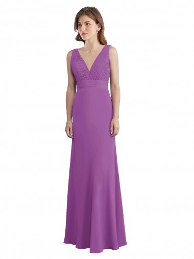 Soft Chiffon V-Neck Low Back A-Line Dahlia Bridesmaid Dress Manchester