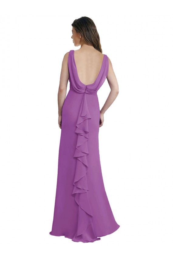 Soft Chiffon V-Neck Low Back A-Line Dahlia Bridesmaid Dress Manchester