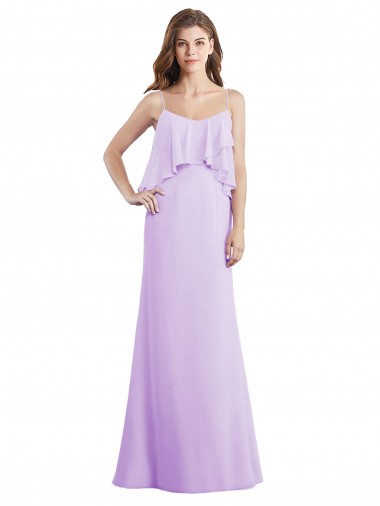 Chiffon Scoop Neck Low Back A-Line Lilac Bridesmaid Dress / Evening Dress Manchester