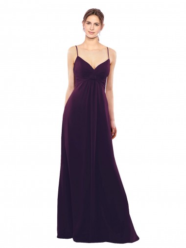 Soft Chiffon Sweetheart Open Back A-Line Grape Formal Dress / Bridesmaid Dress Manchester