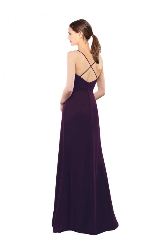 Soft Chiffon Sweetheart Open Back A-Line Grape Formal Dress / Bridesmaid Dress Manchester