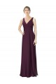 Soft Chiffon & Lace V-Neck A-Line Grape Bridesmaid Gown Manchester
