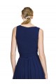 Chiffon V-Neck A-Line Dark Navy Wedding Party Dress Manchester